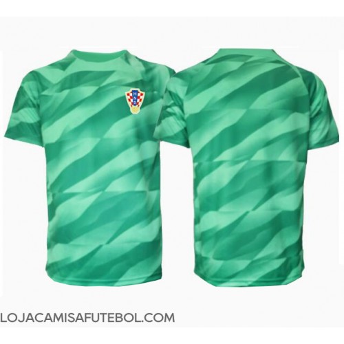 Camisa de Futebol Croácia Goleiro Equipamento Secundário Europeu 2024 Manga Curta